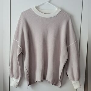 Oversized Gray Ribbed Sweater